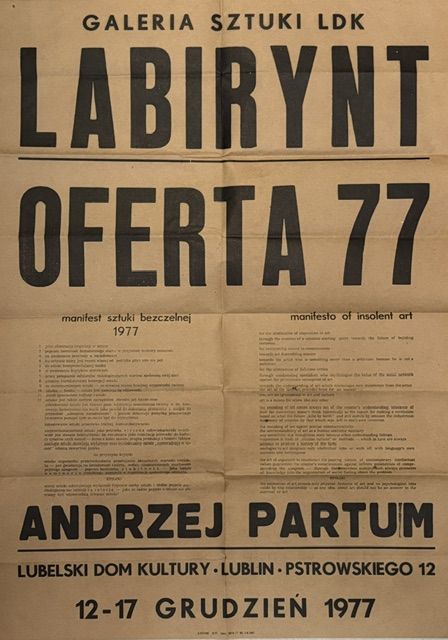 -Andrzej+Partum+Manifesto+of+Insolent+Art+Labirynt+Oferta+77+Galeria+Sztuki+LDK+Lublin+Polonia+1977+Arte+Conceitual+Mail+Art,+1a.jpeg