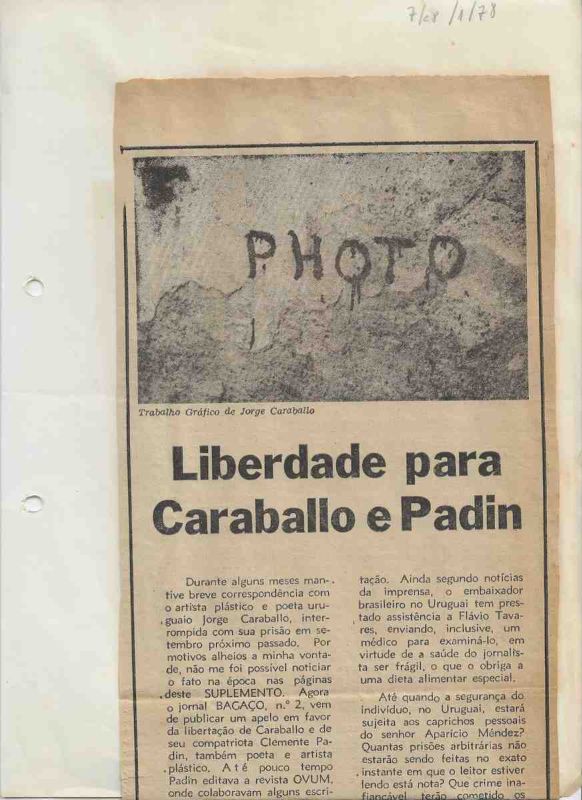 -jornal+colado+em+folha+original+do+Arquivo+,+Liberdade+para+Caraballo+e+Padin.+Suplemento+da+Tribuna+7+a+8+de+Janeiro+de+1978,+1a+.jpg