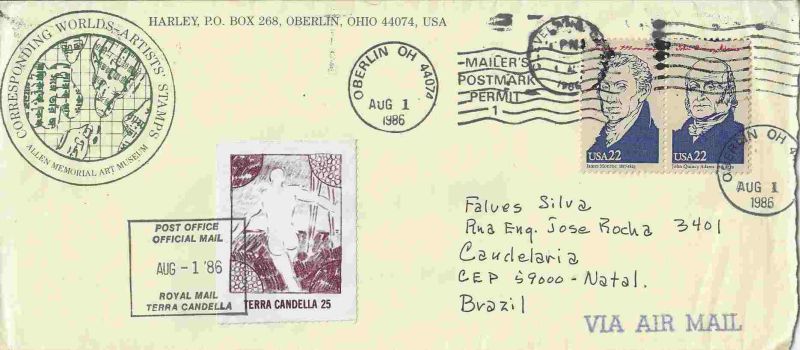 -Envelope+de+Harley+Francis+,+ohio+USA,+Corresponding+World+Artists+Stamps+,+enviado+a+J.+medeiros+com+data+de+1+de+Agosto+de+1986+1a.jpg