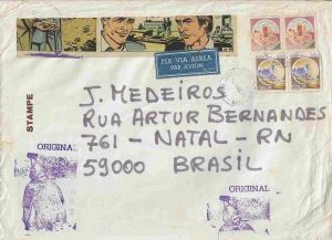 -Envelope+de+Gianpiero+Bini+para+J.+Medeiros+com+intervençoes+e+carimbos+,+com+data+de+29+de+Março+de+1982,+1a.jpg