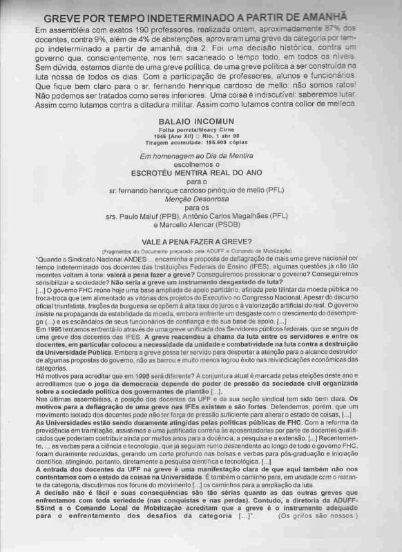 -Balaio+Incomun+,+Folha+Porreta+,+Moacy+Cirne+,+XII-1046,+Rio+de+Janeiro+,+1o+de+Abril+de+1998,+Greve+por+tempo+indeterminado+a+partir+de+Amanha.jpg