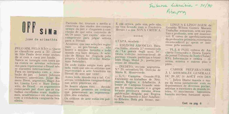 -Off+Sina+-+Jose+de+Arimathea+-+Tribuna+Literaria+Outubro+de+1970+,+1a.jpg