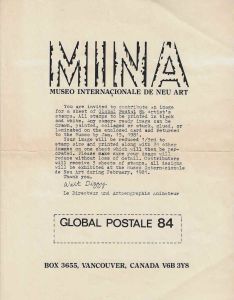 -Exposição+Global+84+,+MINA+Museo+Internationale+de+Neu+Art+,+Vancouver,+Canada+,+Fevereiro+de+1981,+organizador+Walt+Dizzy+enviado+a+J.+Medeiros+,+1a.jpg